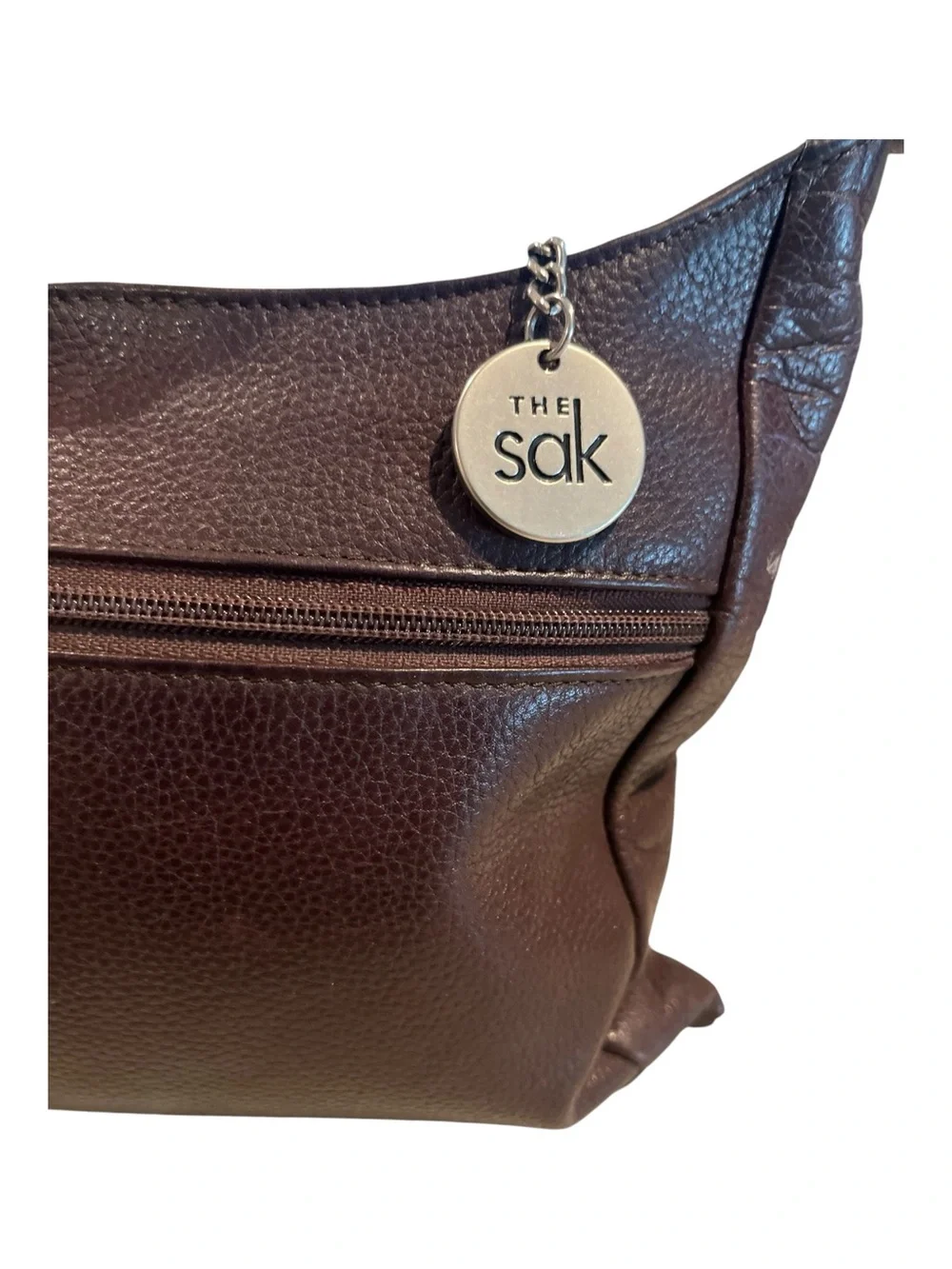 The Sak Brown Pebbled Leather Hobo Bag Shoulder Purse Vintage